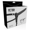 FETISH SUBMISSIVE HARNESS – Szilikon felcsatolható dildó, fekete, 15 cm