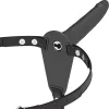 FETISH SUBMISSIVE HARNESS – Szilikon felcsatolható vibrátor, fekete, 15 cm