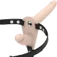FETISH SUBMISSIVE HARNESS – Dupla behatolásos felcsatolható vibrátor, natúr