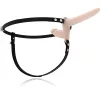 FETISH SUBMISSIVE HARNESS – Dupla behatolásos felcsatolható vibrátor, natúr