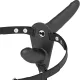 FETISH SUBMISSIVE HARNESS – Dupla behatolásos felcsatolható vibrátor, fekete