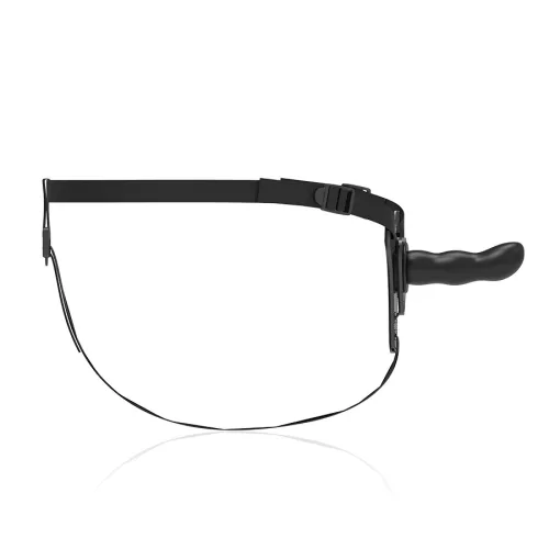 FETISH SUBMISSIVE HARNESS – Szilikon G-pont felcsatolható dildó, fekete, 16 cm