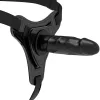 FETISH SUBMISSIVE HARNESS – Realisztikus szilikon felcsatolható dildó, fekete, 15 cm