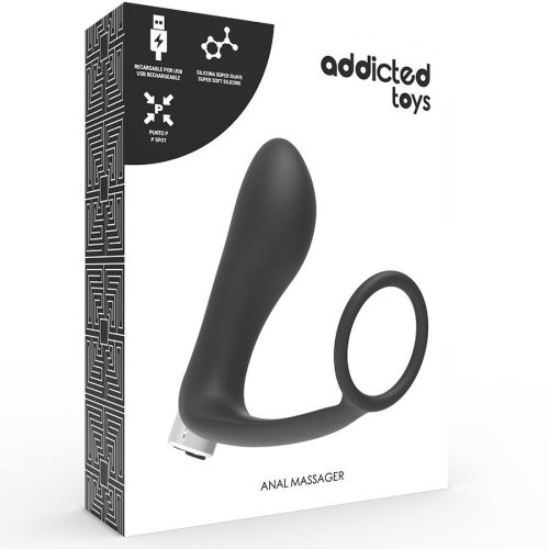 ADDICTED TOYS – Újratölthető prosztata vibrátor, péniszgyűrűvel, model 1