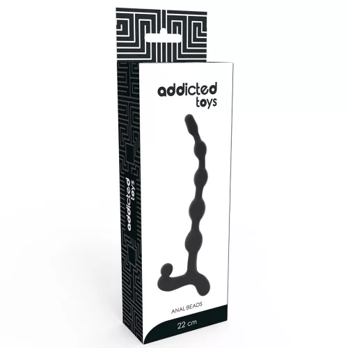 ADDICTED TOYS - 22 cm-es fekete anális gyöngylánc