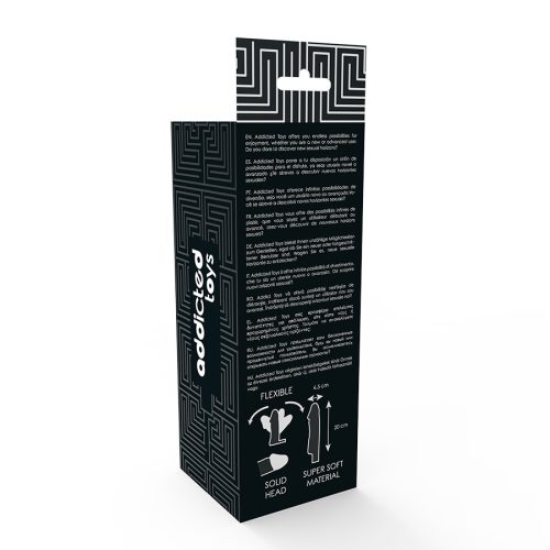 ADDICTED TOYS – Péniszhosszabbító köpeny heregyűrűvel, fekete, 20 cm