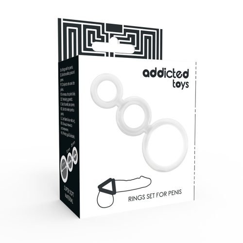 ADDICTED TOYS – Péniszgyűrű szett (3 db, átlátszó)
