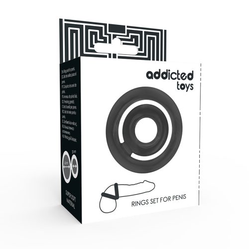 ADDICTED TOYS – POTENZ - Prémium fekete péniszgyűrű