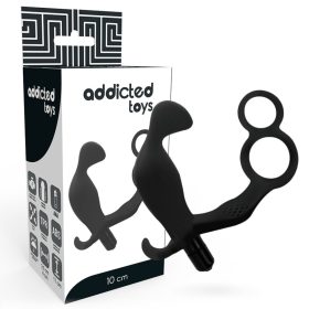   ADDICTED TOYS – Vibrációs anál plug pénisz- és heregyűrűvel, fekete