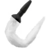 DARKNESS – Szilikon anál plug fehér farokkal, 12 cm