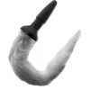 DARKNESS – Szilikon anál plug szürke farokkal, 12 cm