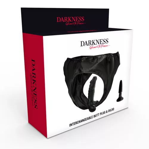 DARKNESS – Bugyi cserélhető dildóval és anál pluggal