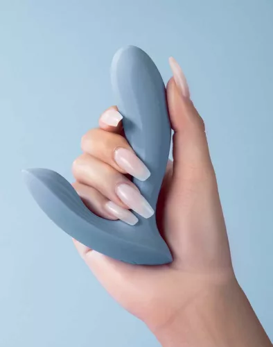 SVAKOM – Erica app vezérlésű viselhető vibrátor, újratölthető, kékesszürke