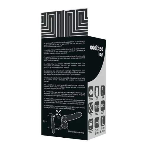 ADDICTED TOYS – Prosztata vibrátor, rugalmas péniszgyűrűvel, 10 cm