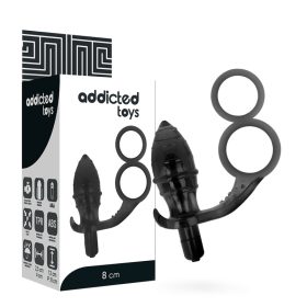   ADDICTED TOYS – Vibrációs anál tágító pénisz- és heregyűrűvel, 12 cm