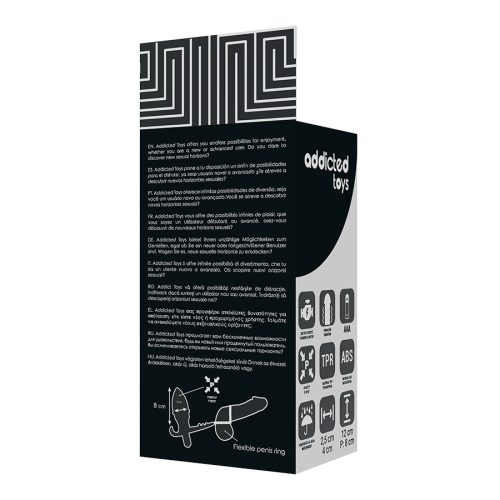 ADDICTED TOYS – Vibrációs anál tágító pénisz- és heregyűrűvel, 12 cm
