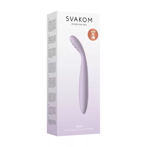 SVAKOM – Cici 2 flexibilis, fűthető G-pont vibrátor, újratölthető, levendula