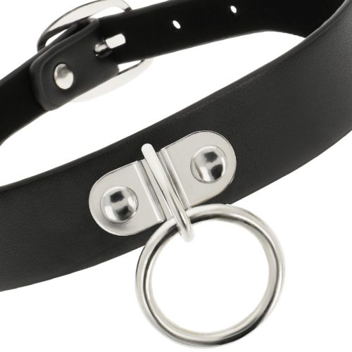 COQUETTE CHIC DESIRE – Fantasy vegán bőr nyakörv, állítható, nikkelmentes, fekete