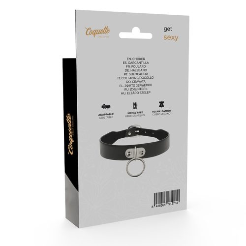 COQUETTE CHIC DESIRE – Fantasy vegán bőr nyakörv, állítható, nikkelmentes, fekete