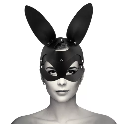 COQUETTE CHIC DESIRE – Bőrhatású nyuszifüles álarc, fekete
