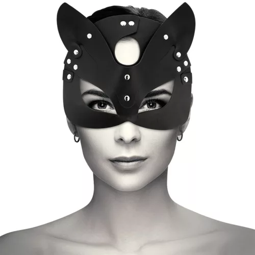 COQUETTE CHIC DESIRE – Bőrhatású macskafüles álarc, fekete 2