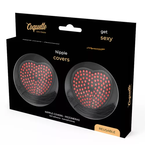 COQUETTE CHIC DESIRE – Mellbimbótapasz, szív alakú, fekete–piros