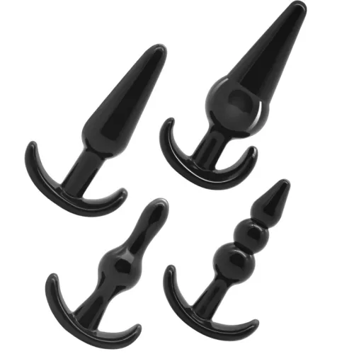 ADDICTED TOYS – 4 darabos flexibilis anál plug szett, fekete