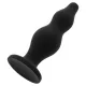 OHMAMA – Lépcsőzetes, szilikon anál plug tapadókoronggal, fekete, 12 cm
