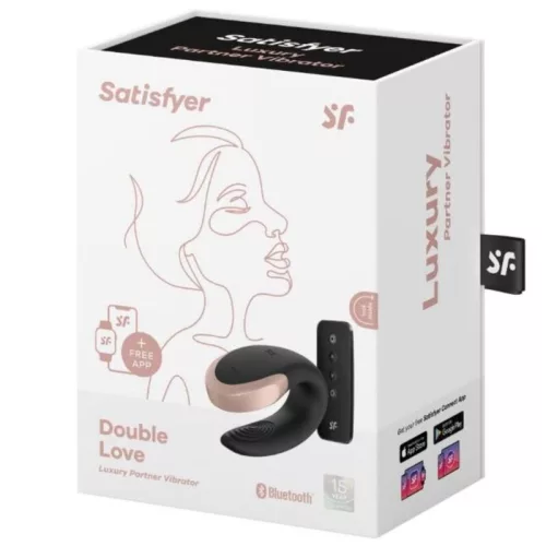 SATISFYER - Double Love luxus párvibrátor távirányítóval, újratölthető, fekete