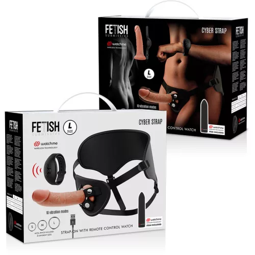 FETISH SUBMISSIVE – Cyber Strap távirányítós strap-on hám vibrációs dildóval és WATCHME technológiával
