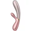 SATISFYER – Hot Lover újratölthető nyuszis vibrátor applikációval, melegítő funkcióval, rózsaszín-bézs