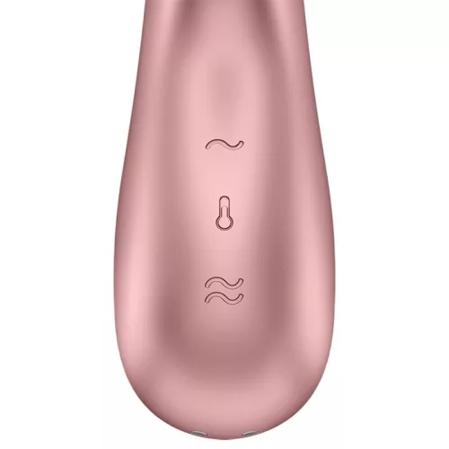 SATISFYER – Hot Lover újratölthető nyuszis vibrátor applikációval, melegítő funkcióval, rózsaszín-bézs
