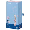 SATISFYER – Hot Lover újratölthető nyuszis vibrátor applikációval, melegítő funkcióval, rózsaszín-bézs