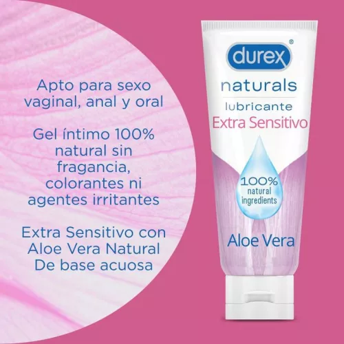 DUREX – Naturals Extra Sensitive vízbázisú síkosító aloe verával, 100 ml