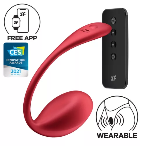SATISFYER - Shiny Petal app-vezérelt okos g-pont vibrátor, újratölthető, piros