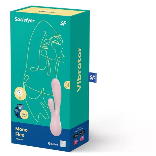 SATISFYER – Mono Flex Red app-vezérelt, rugalmas vibrátor, újratölthető, rózsaszín