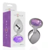 INTENSE – Fém anál plug, ibolya kristállyal, 7 cm