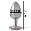 INTENSE – Fém anál plug, ibolya kristállyal, 7 cm