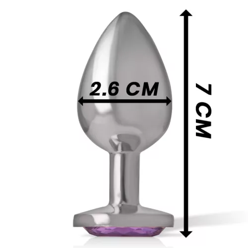 INTENSE – Fém anál plug, ibolya kristállyal, 7 cm