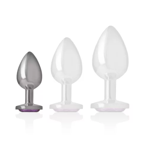 INTENSE – Fém anál plug, ibolya kristállyal, 7 cm