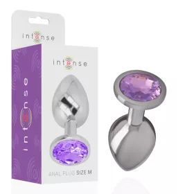 INTENSE – Fém anál plug, ibolya kristállyal, 8 cm
