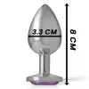 INTENSE – Fém anál plug, ibolya kristállyal, 8 cm