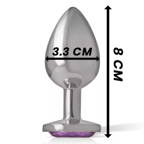 INTENSE – Fém anál plug, ibolya kristállyal, 8 cm