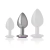 INTENSE – Fém anál plug, ibolya kristállyal, 8 cm