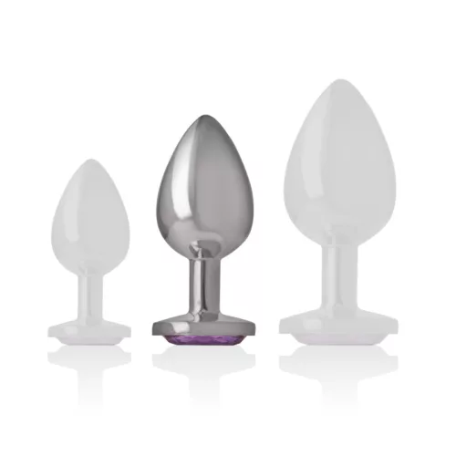 INTENSE – Fém anál plug, ibolya kristállyal, 8 cm