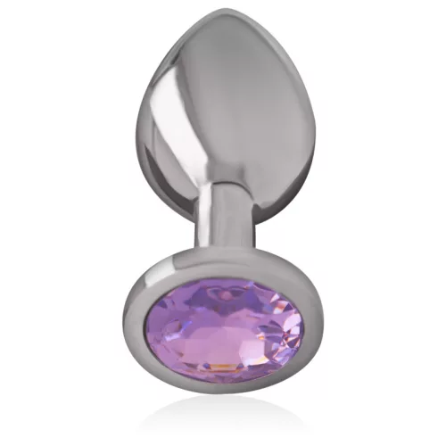 INTENSE – Fém anál plug, ibolya kristállyal, 9 cm