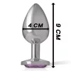 INTENSE – Fém anál plug, ibolya kristállyal, 9 cm