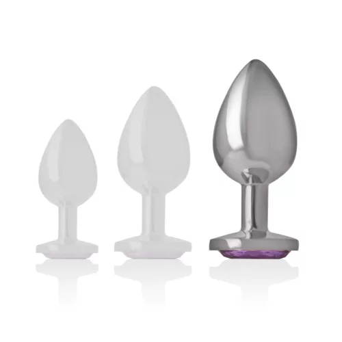 INTENSE – Fém anál plug, ibolya kristállyal, 9 cm