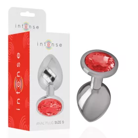 INTENSE – Fém anál plug, piros kristállyal, 7 cm