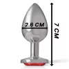INTENSE – Fém anál plug, piros kristállyal, 7 cm